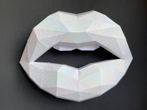 White Rainbow Card paper Lips 37cm Wall Decoration