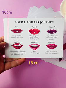 Lip Filler Journey Card For Customers Pack of 10